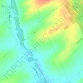 Le Chaponnatの地形図、標高、地勢