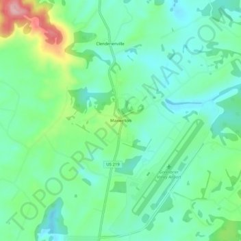 Maxweltonの地形図、標高、地勢