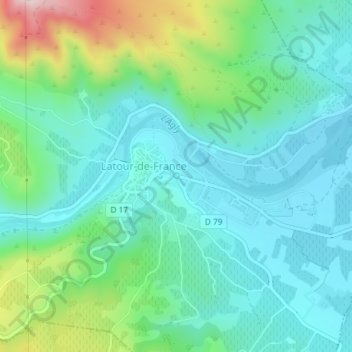 Robinet - Point d'eauの地形図、標高、地勢