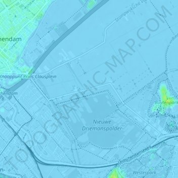 Wilsveenの地形図、標高、地勢