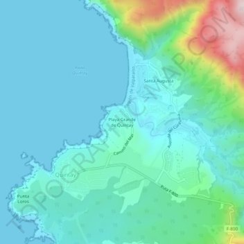 Playa Grande de Quintayの地形図、標高、地勢