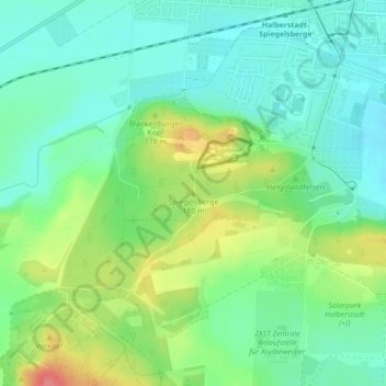 Spiegelsbergeの地形図、標高、地勢