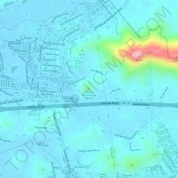 Morro da Formigaの地形図、標高、地勢