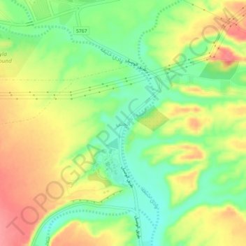Al Haniの地形図、標高、地勢