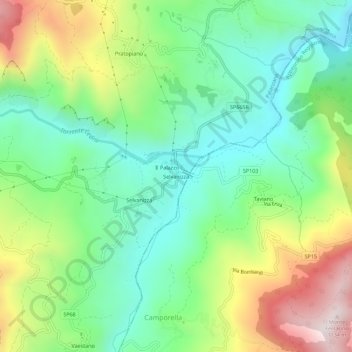 Selvanizzaの地形図、標高、地勢