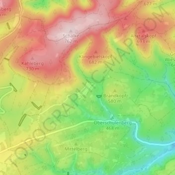 Festenburgの地形図、標高、地勢