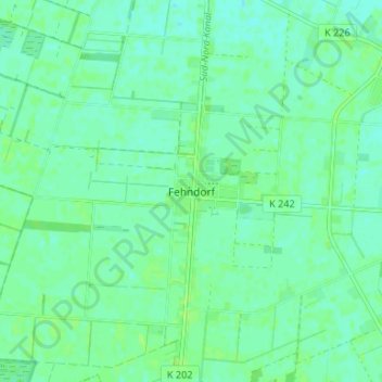 Fehndorfの地形図、標高、地勢