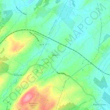 Howellsの地形図、標高、地勢