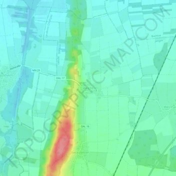 Weichtの地形図、標高、地勢