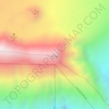 Haleakalāの地形図、標高、地勢