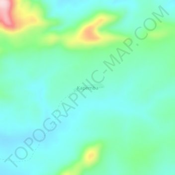 Kapembaの地形図、標高、地勢