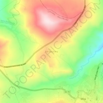 Aïn Nechmaの地形図、標高、地勢