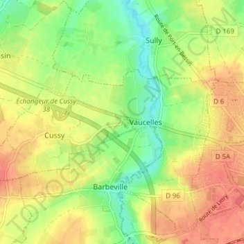 La Madelaineの地形図、標高、地勢