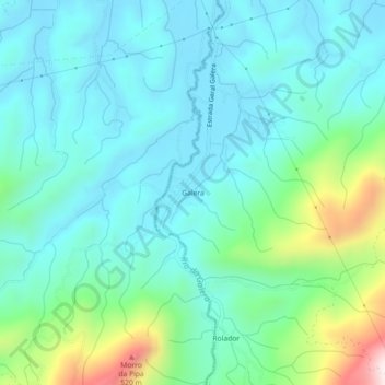 Galeraの地形図、標高、地勢