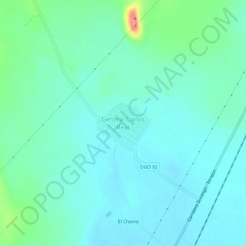 General Carlos Realの地形図、標高、地勢