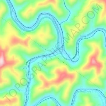 Jeffの地形図、標高、地勢