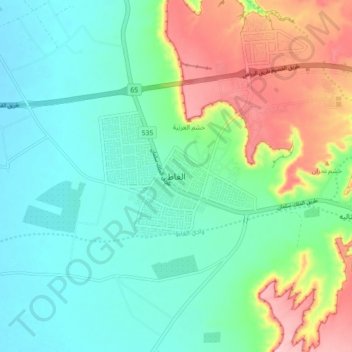 Al Ghatの地形図、標高、地勢