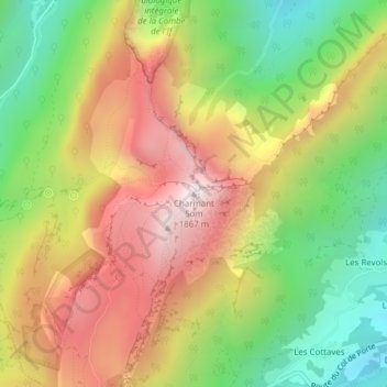Charmant Somの地形図、標高、地勢