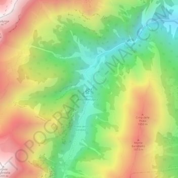 Foceの地形図、標高、地勢