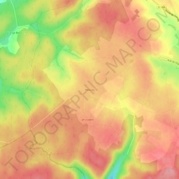 Moscouの地形図、標高、地勢