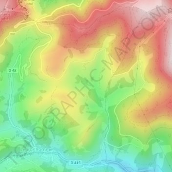 Fauruptの地形図、標高、地勢
