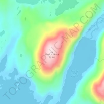 Mount Calliopeの地形図、標高、地勢