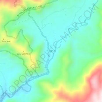 Sedoaの地形図、標高、地勢