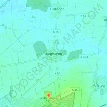 Bodenstedtの地形図、標高、地勢
