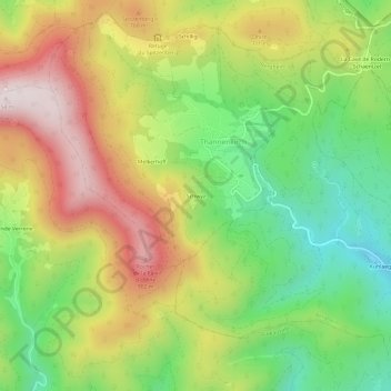 Schwyzの地形図、標高、地勢