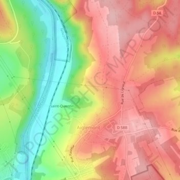Arracheの地形図、標高、地勢