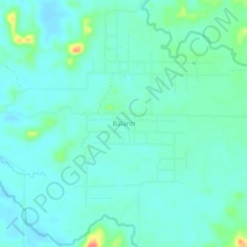 Balantiの地形図、標高、地勢