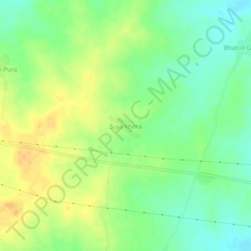 Suja Kheraの地形図、標高、地勢