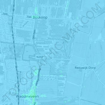 Randenburgの地形図、標高、地勢