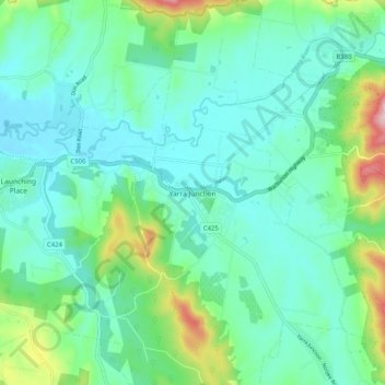 Yarra Junctionの地形図、標高、地勢