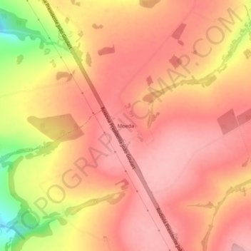 Moedaの地形図、標高、地勢