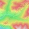 Le Pujalの地形図、標高、地勢