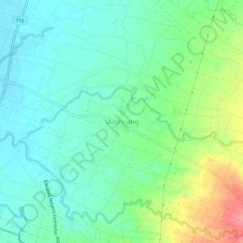 Matab-angの地形図、標高、地勢