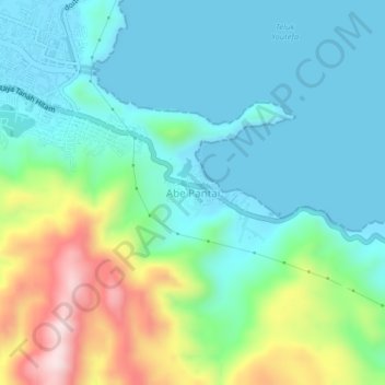 Abe Pantaiの地形図、標高、地勢