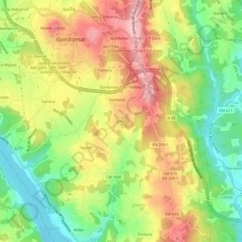 Zorraの地形図、標高、地勢