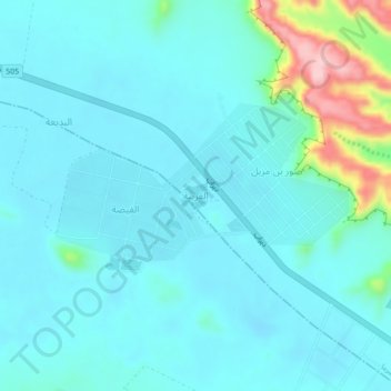 Al Quraynahの地形図、標高、地勢