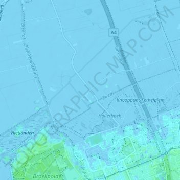De Kapelの地形図、標高、地勢