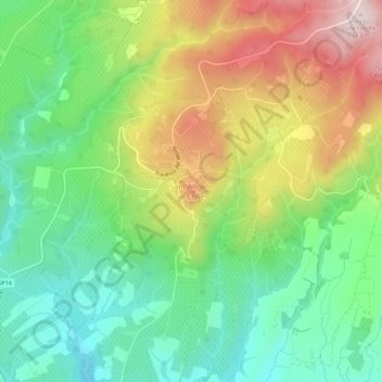 Sant'Angelo in Colleの地形図、標高、地勢