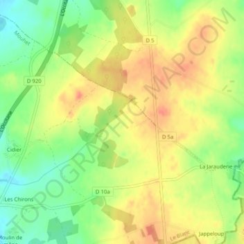 Fosse Billierの地形図、標高、地勢