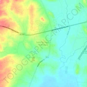Saint Michaelsの地形図、標高、地勢