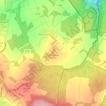 Ketzersteinの地形図、標高、地勢