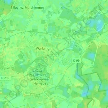 Le Bassinの地形図、標高、地勢