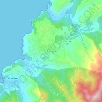 Ouled Youcefの地形図、標高、地勢
