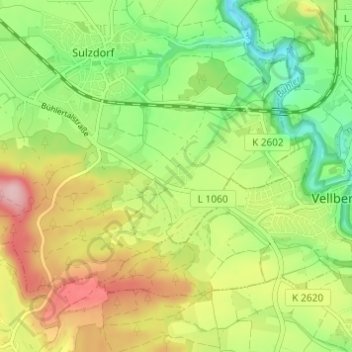 Dörrenzimmernの地形図、標高、地勢