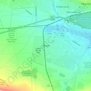 Lenasiaの地形図、標高、地勢