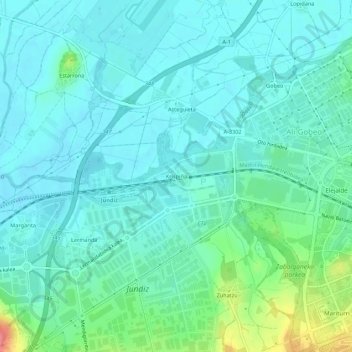 Crispijanaの地形図、標高、地勢